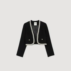 Femme SANDRO Veste Courte En Tweed