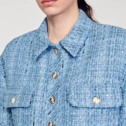 Femme SANDRO Veste Courte En Tweed