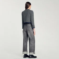 Femme SANDRO Veste Courte En Tweed