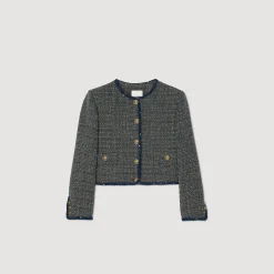 Femme SANDRO Veste Courte En Tweed