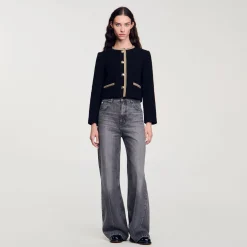 Femme SANDRO Veste Courte En Tweed