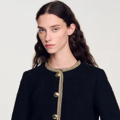 Femme SANDRO Veste Courte En Tweed