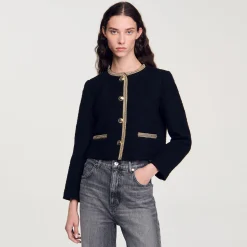 Femme SANDRO Veste Courte En Tweed