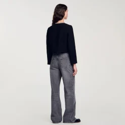 Femme SANDRO Veste Courte En Tweed