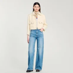 Femme SANDRO Veste Courte En Tweed