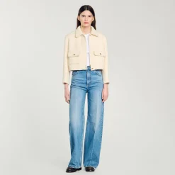 Femme SANDRO Veste Courte En Tweed