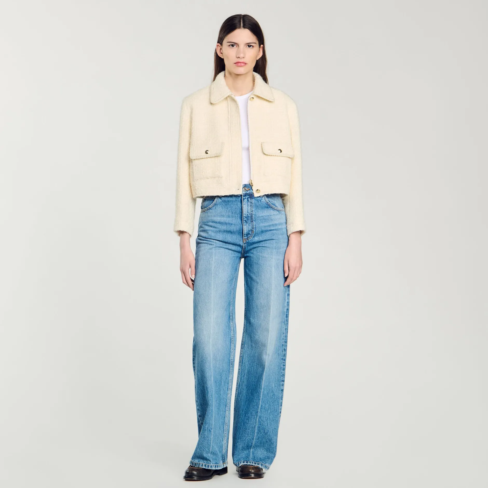 Femme SANDRO Veste Courte En Tweed