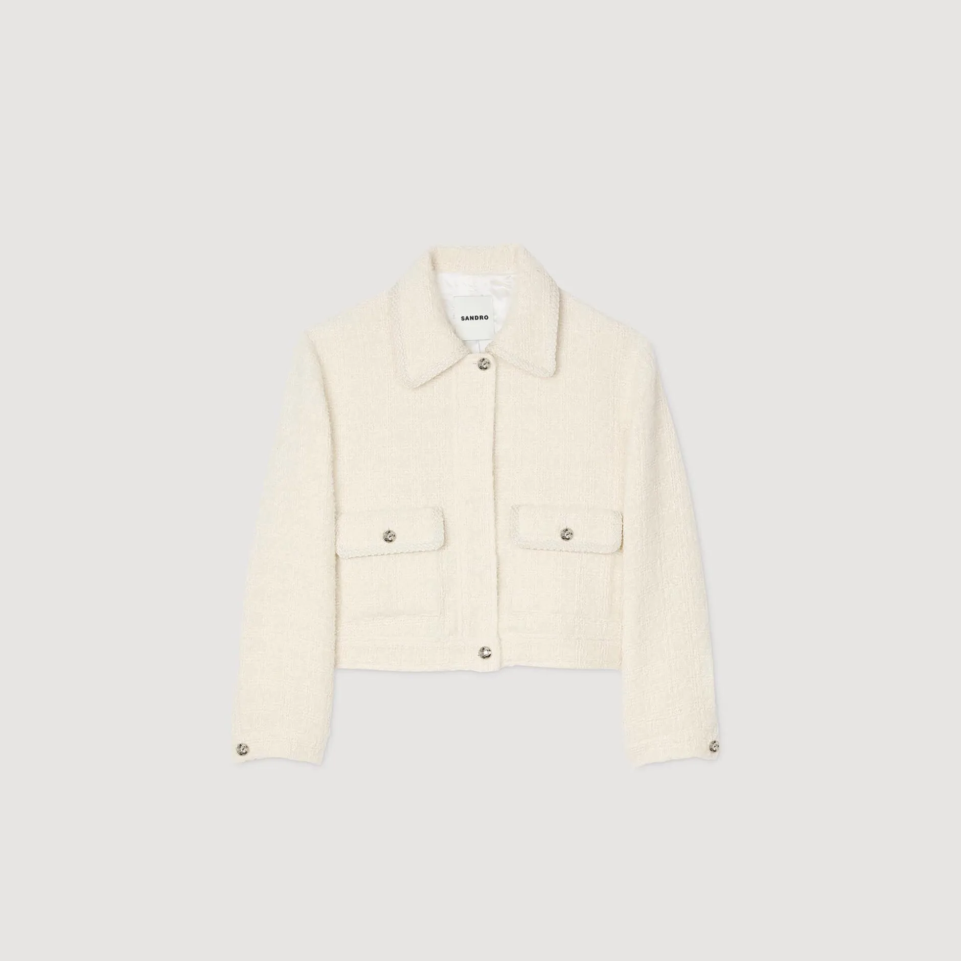 Femme SANDRO Veste Courte En Tweed