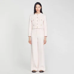 Femme SANDRO Veste Courte En Tweed Fantaisie
