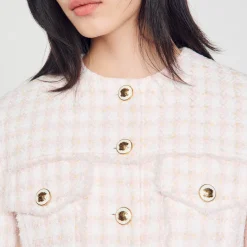 Femme SANDRO Veste Courte En Tweed Fantaisie