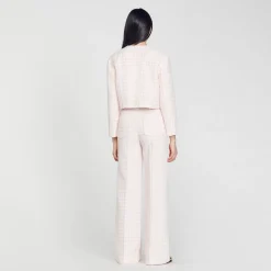 Femme SANDRO Veste Courte En Tweed Fantaisie