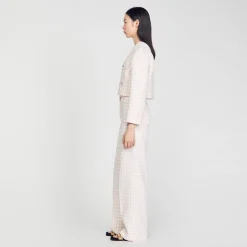 Femme SANDRO Veste Courte En Tweed Fantaisie