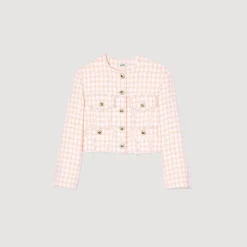 Femme SANDRO Veste Courte En Tweed Fantaisie
