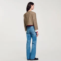 Femme SANDRO Veste Courte Pied De Puce
