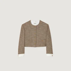 Femme SANDRO Veste Courte Pied De Puce