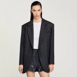 Femme SANDRO Veste De Costume à Carreaux