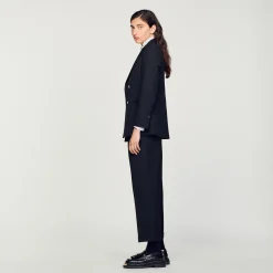 Femme SANDRO Veste De Costume à Double Boutonnage