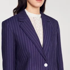 Femme SANDRO Veste De Costume à Rayures