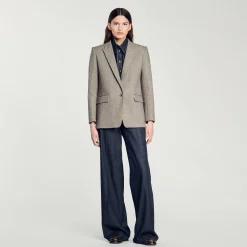 Femme SANDRO Veste De Costume Chevrons