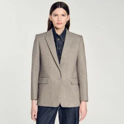 Femme SANDRO Veste De Costume Chevrons