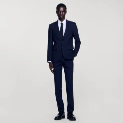 Homme SANDRO Veste De Costume Classique En Laine