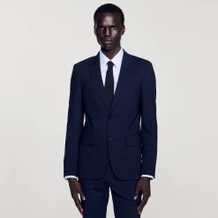 Homme SANDRO Veste De Costume Classique En Laine