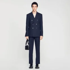 Homme SANDRO Veste De Costume Croisée