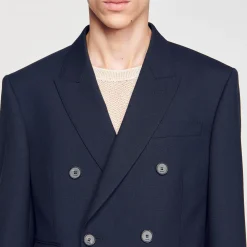 Homme SANDRO Veste De Costume Croisée