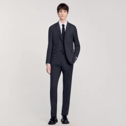 Homme SANDRO Veste De Costume En Laine