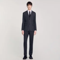 Homme SANDRO Veste De Costume En Laine
