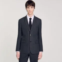 Homme SANDRO Veste De Costume En Laine