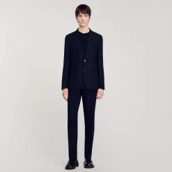 Homme SANDRO Veste De Costume En Laine