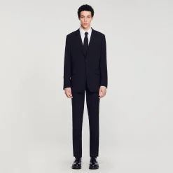 Homme SANDRO Veste De Costume En Laine Vierge