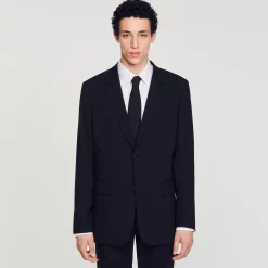 Homme SANDRO Veste De Costume En Laine Vierge