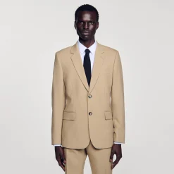 Homme SANDRO Veste De Costume En Laine