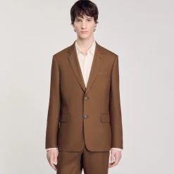 Homme SANDRO Veste De Costume En Laine