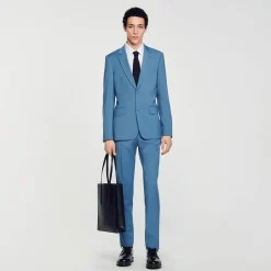 Homme SANDRO Veste De Costume En Laine