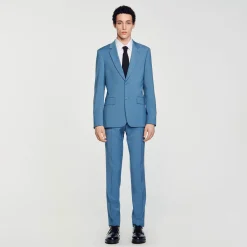 Homme SANDRO Veste De Costume En Laine
