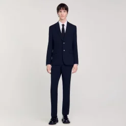 Homme SANDRO Veste De Costume En Laine