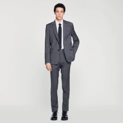 Homme SANDRO Veste De Costume En Laine