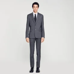 Homme SANDRO Veste De Costume En Laine
