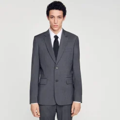 Homme SANDRO Veste De Costume En Laine