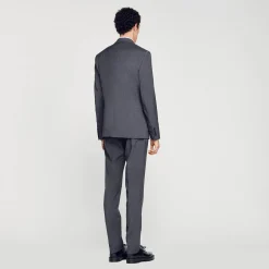Homme SANDRO Veste De Costume En Laine
