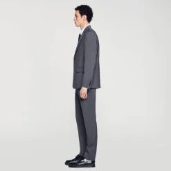 Homme SANDRO Veste De Costume En Laine