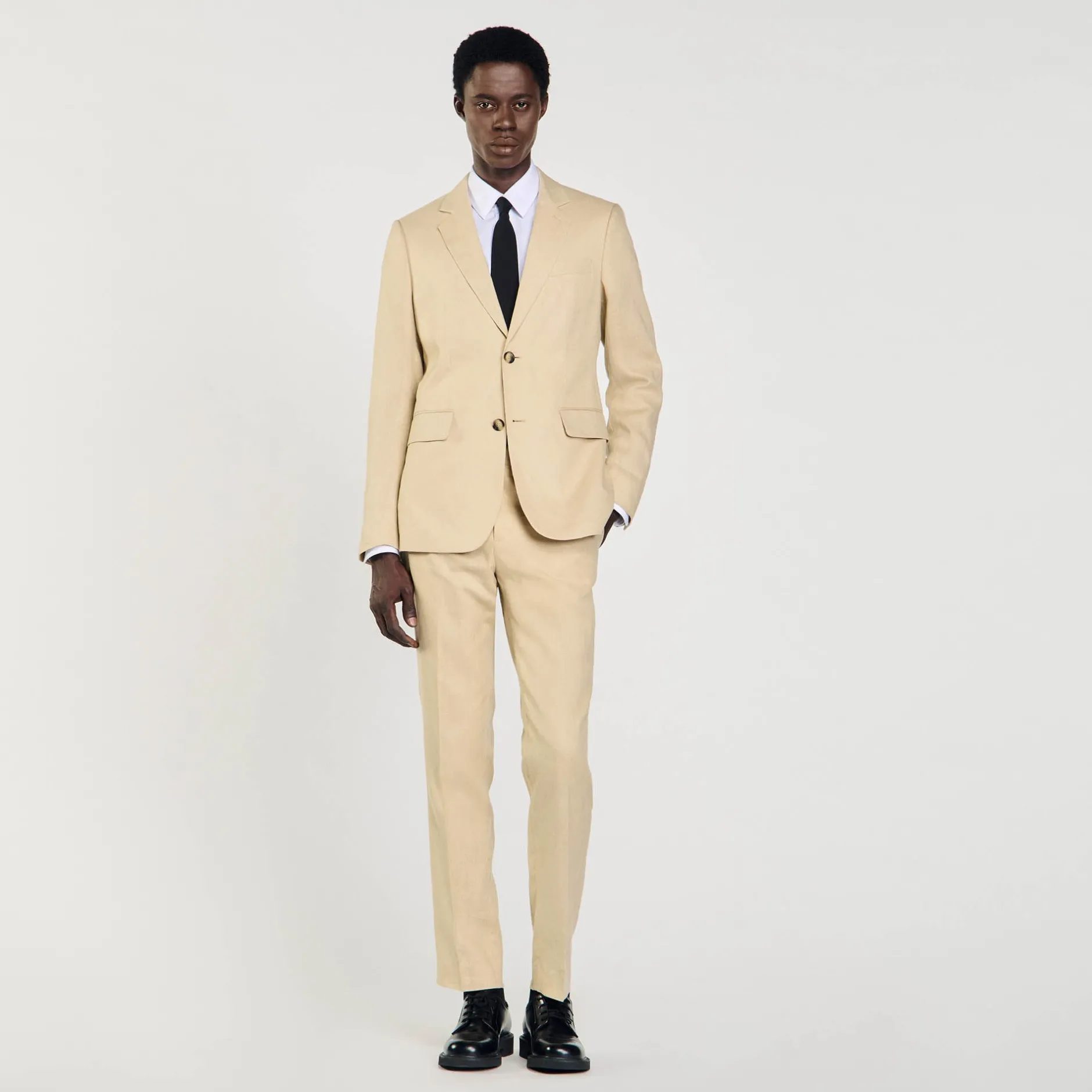 Homme SANDRO Veste De Costume En Lin
