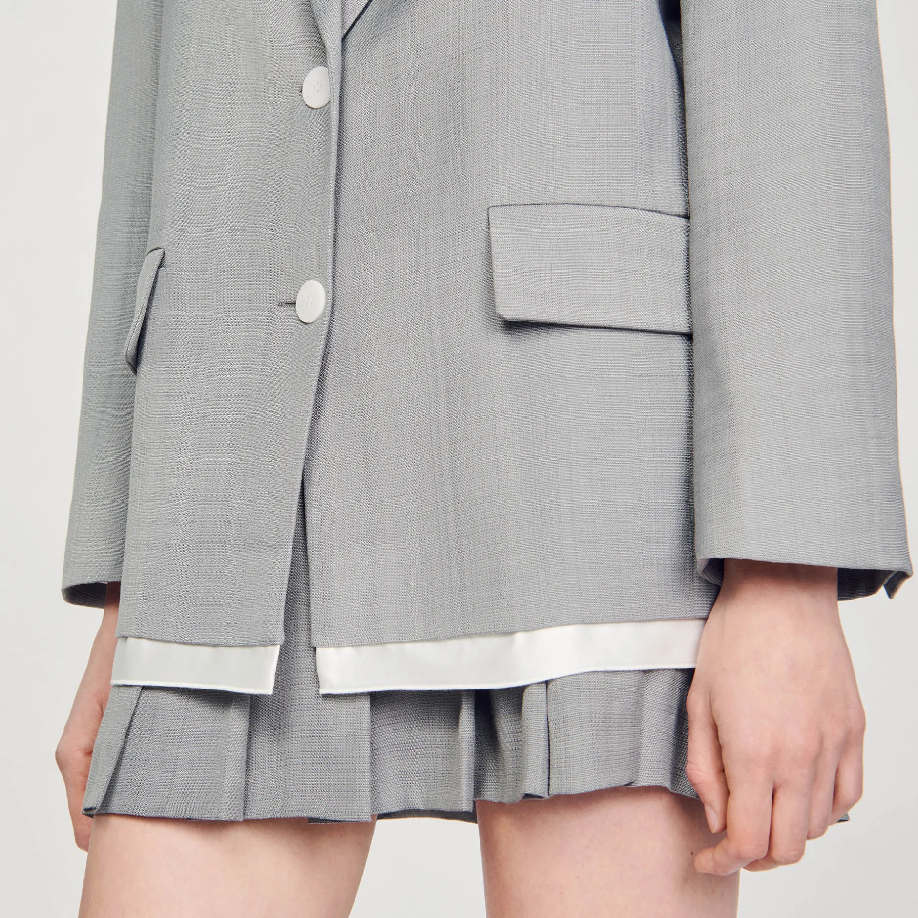 Femme SANDRO Veste De Costume Finitions Satinées
