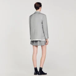 Femme SANDRO Veste De Costume Finitions Satinées