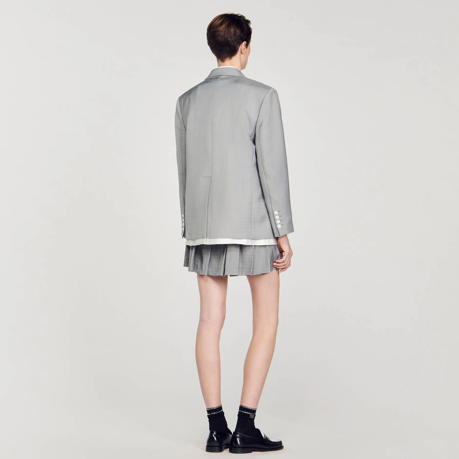 Femme SANDRO Veste De Costume Finitions Satinées
