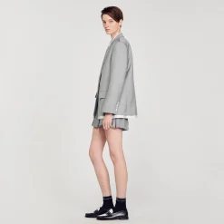 Femme SANDRO Veste De Costume Finitions Satinées