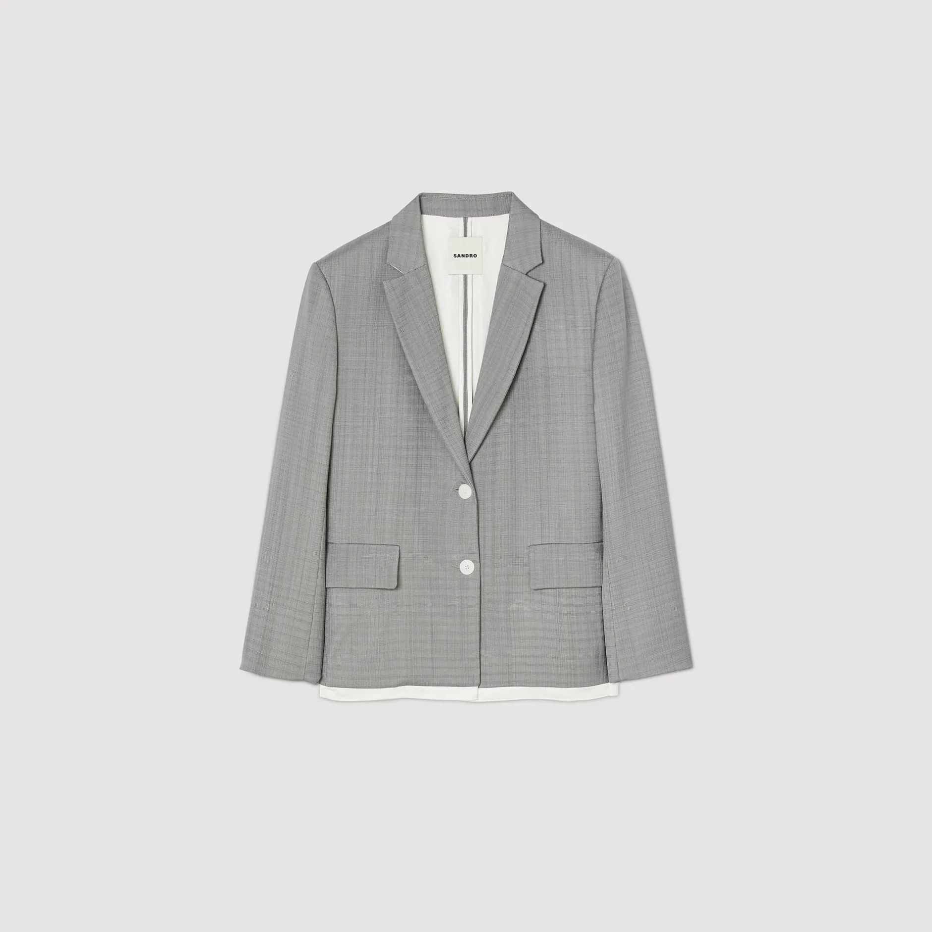 Femme SANDRO Veste De Costume Finitions Satinées